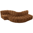Bowery Hill Contemporary Soft Saddle Velvet Modular Sectional
