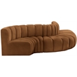 Bowery Hill Contemporary Soft Saddle Velvet Modular Sectional