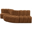 Bowery Hill Contemporary Soft Saddle Velvet Modular Sectional