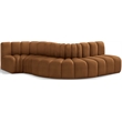 Bowery Hill Contemporary Soft Saddle Velvet Modular Sectional