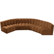 Bowery Hill Contemporary Soft Saddle Velvet Modular Sectional