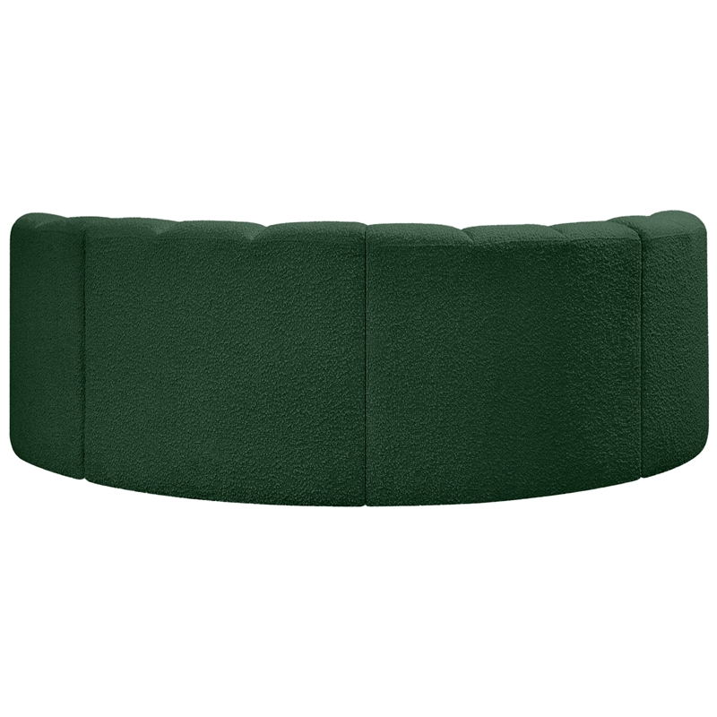 Bowery Hill Contemporary Green Boucle Fabric Modular Sectional