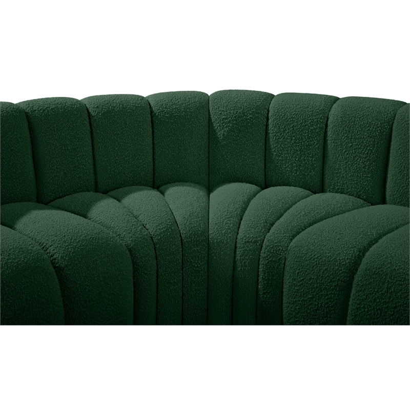 Bowery Hill Contemporary Green Boucle Fabric Modular Sectional