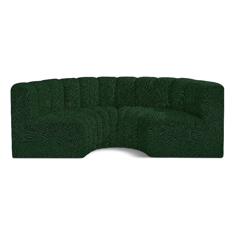 Bowery Hill Contemporary Green Boucle Fabric Modular Sectional