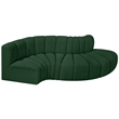 Bowery Hill Contemporary Green Boucle Fabric Modular Sectional