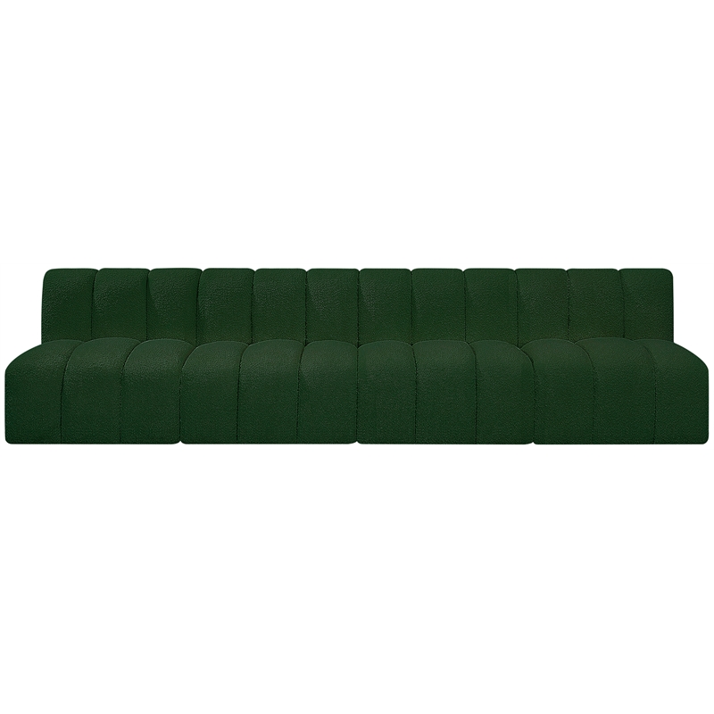 Bowery Hill Contemporary Green Boucle Fabric Modular Sectional