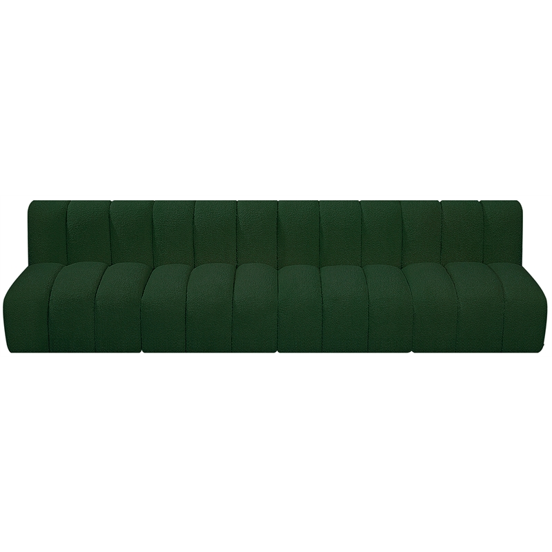 Bowery Hill Contemporary Green Boucle Fabric Modular Sectional