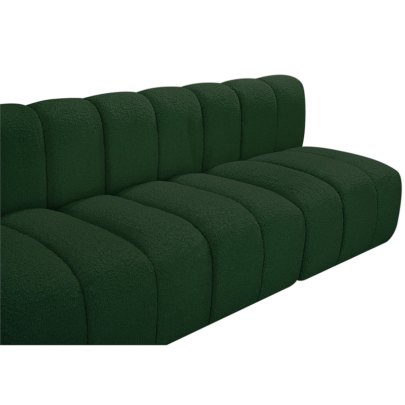 Bowery Hill Contemporary Green Boucle Fabric Modular Sectional