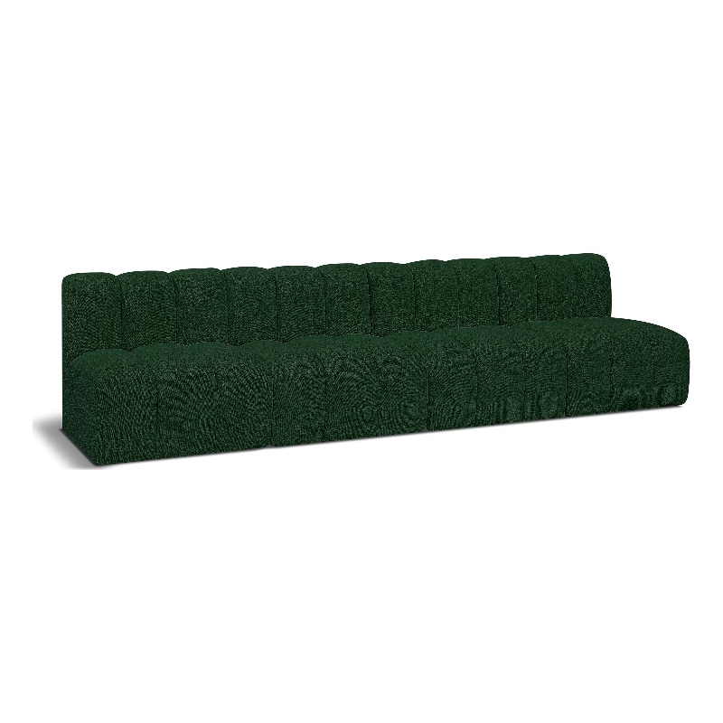 Bowery Hill Contemporary Green Boucle Fabric Modular Sectional