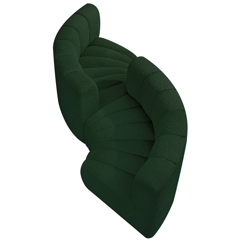 Bowery Hill Contemporary Green Boucle Fabric Modular Sectional