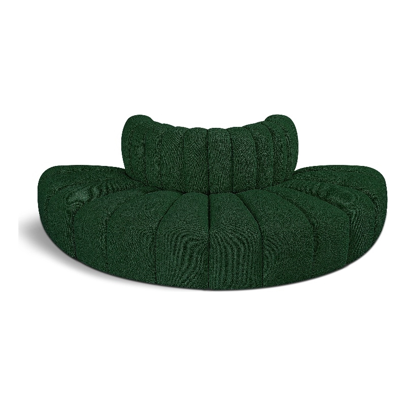 Bowery Hill Contemporary Green Boucle Fabric Modular Sectional