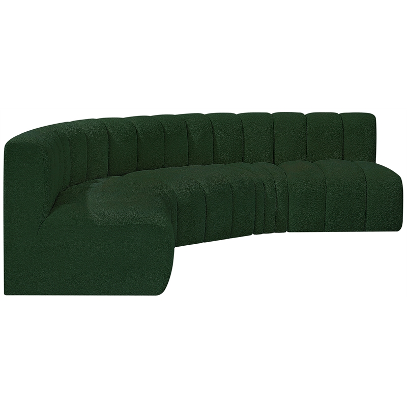 Bowery Hill Contemporary Green Boucle Fabric Modular Sectional