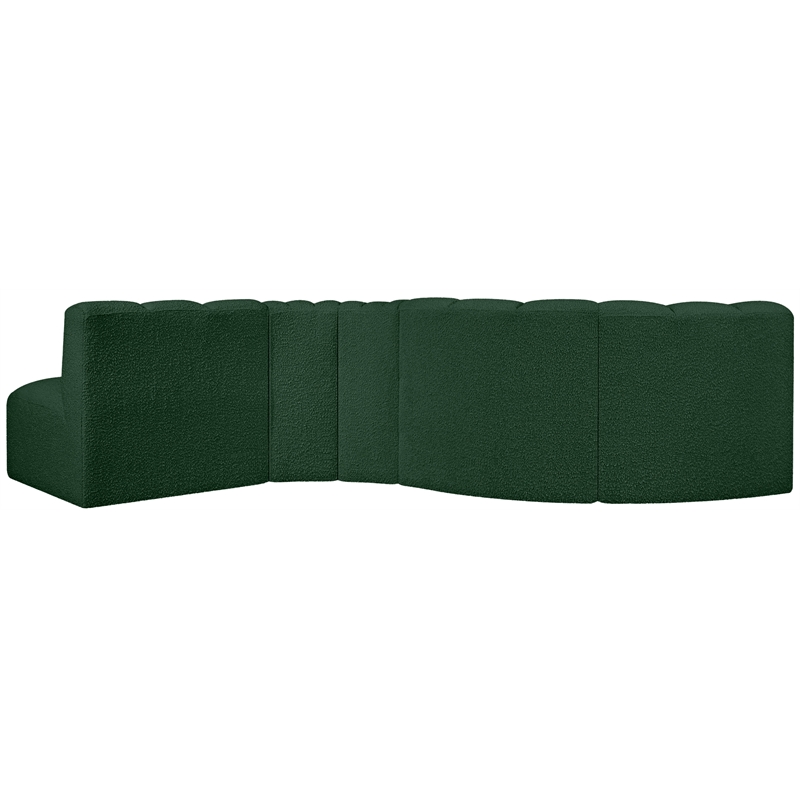 Bowery Hill Contemporary Green Boucle Fabric Modular Sectional
