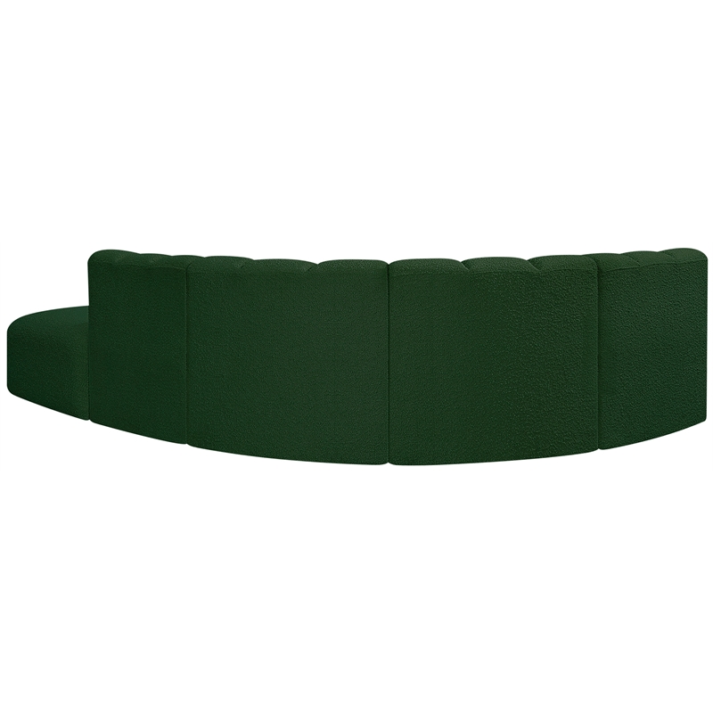 Bowery Hill Contemporary Green Boucle Fabric Modular Sectional