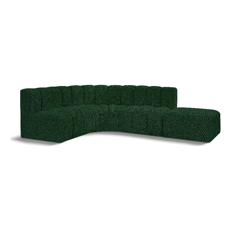Bowery Hill Contemporary Green Boucle Fabric Modular Sectional