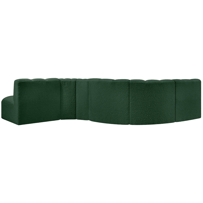 Bowery Hill Contemporary Green Boucle Fabric Modular Sectional