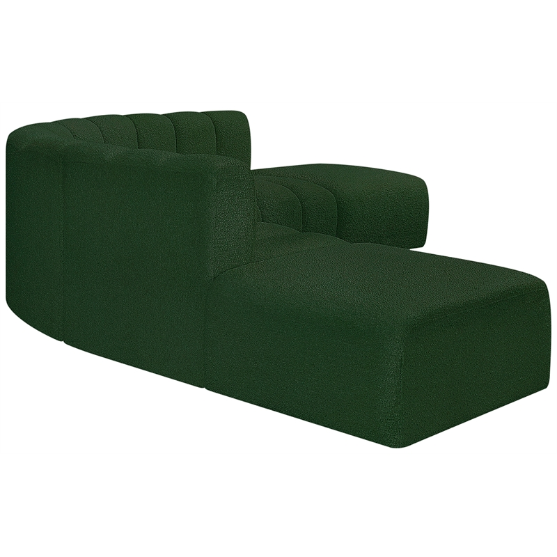 Bowery Hill Contemporary Green Boucle Fabric Modular Sectional