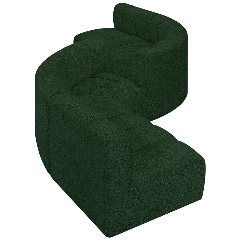 Bowery Hill Contemporary Green Boucle Fabric Modular Sectional