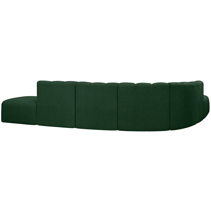 Bowery Hill Contemporary Green Boucle Fabric Modular Sectional