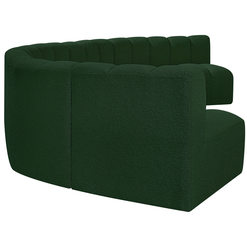 Bowery Hill Contemporary Green Boucle Fabric Modular Sectional