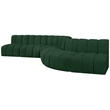 Bowery Hill Contemporary Green Boucle Fabric Modular Sectional