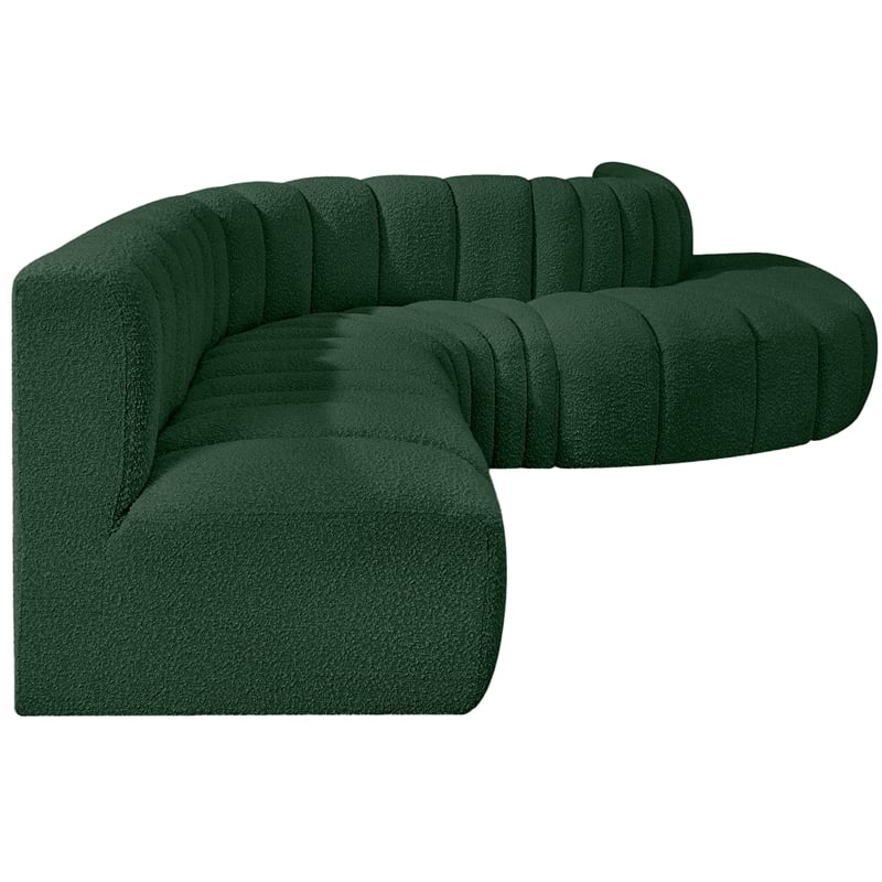 Bowery Hill Contemporary Green Boucle Fabric Modular Sectional