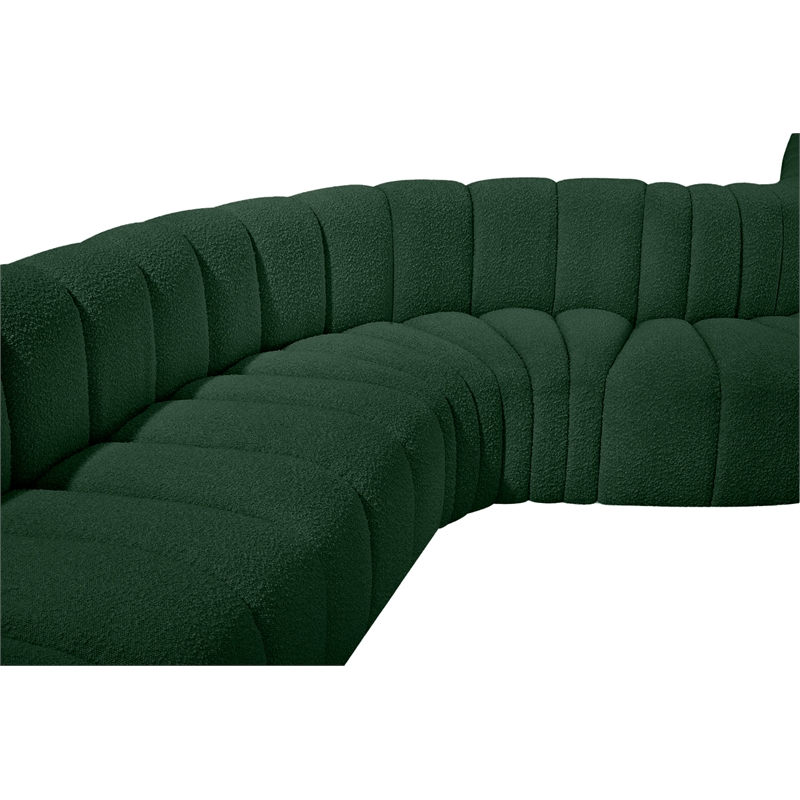 Bowery Hill Contemporary Green Boucle Fabric Modular Sectional