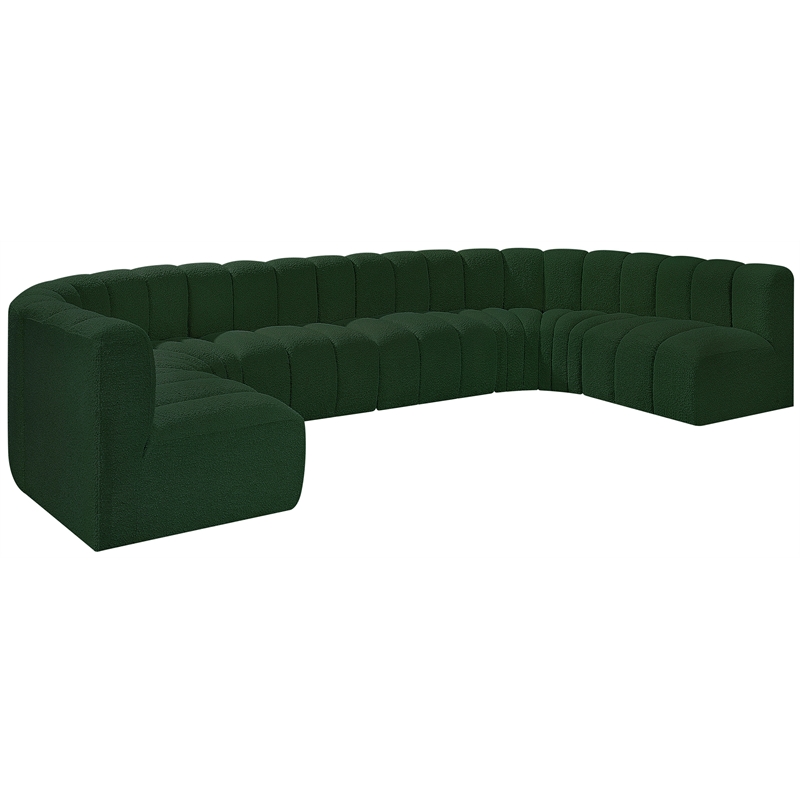 Bowery Hill Contemporary Green Boucle Fabric Modular Sectional