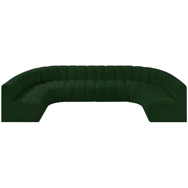 Bowery Hill Contemporary Green Boucle Fabric Modular Sectional