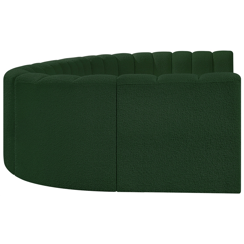 Bowery Hill Contemporary Green Boucle Fabric Modular Sectional