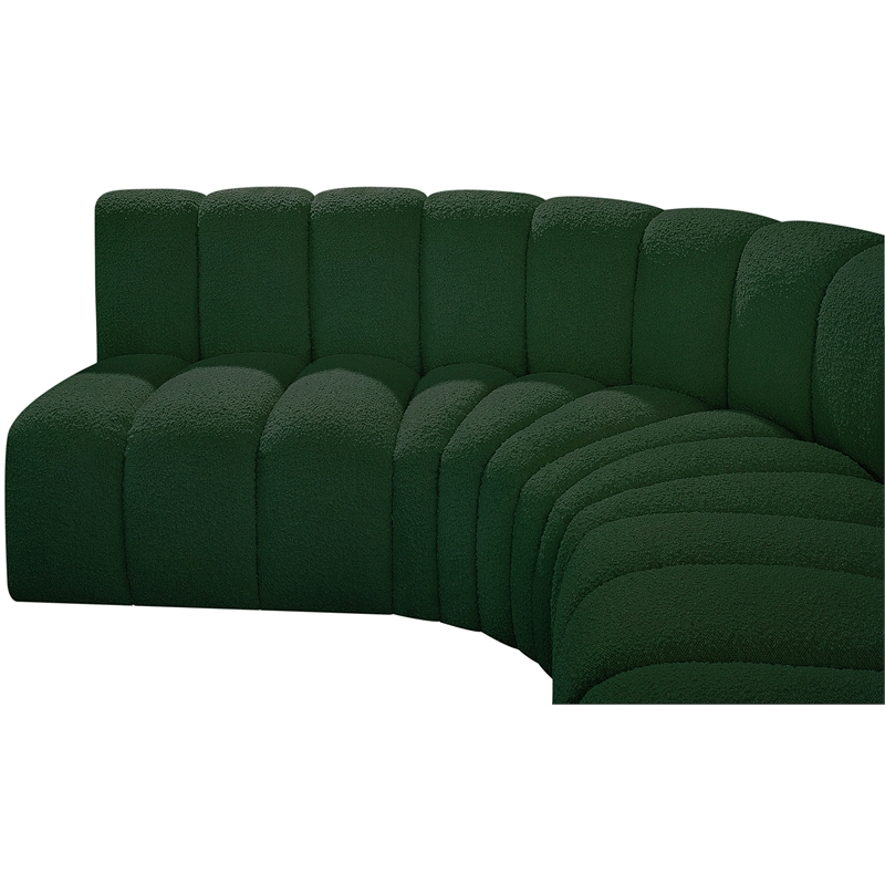 Bowery Hill Contemporary Green Boucle Fabric Modular Sectional