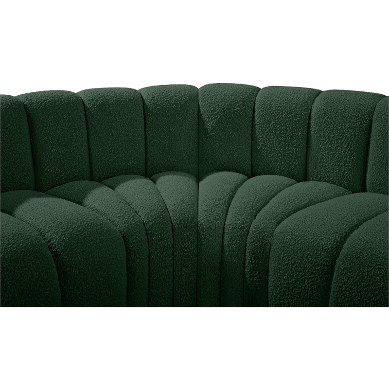 Bowery Hill Contemporary Green Boucle Fabric Modular Sectional