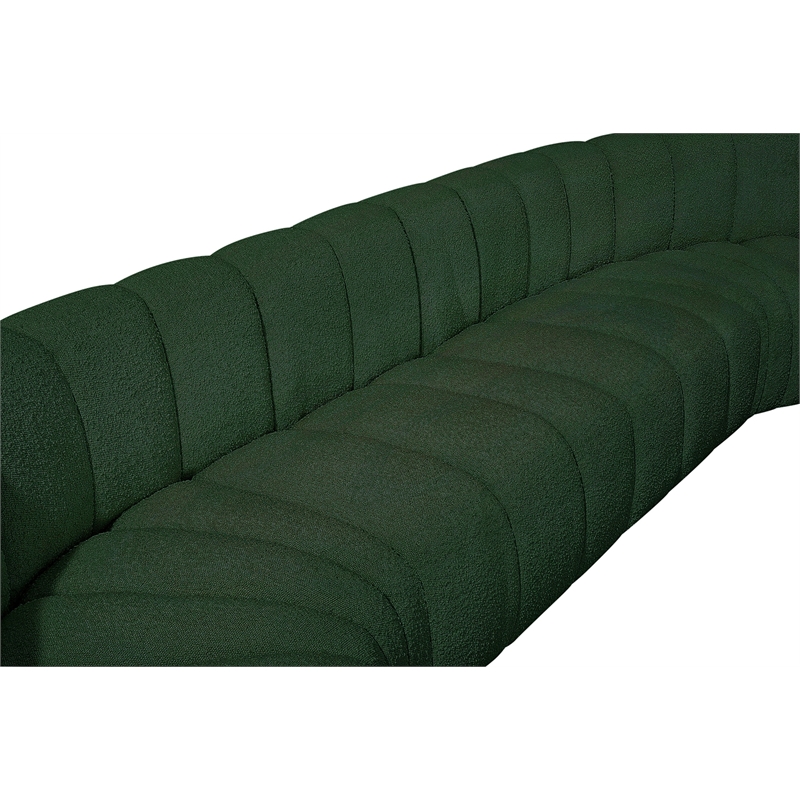 Bowery Hill Contemporary Green Boucle Fabric Modular Sectional