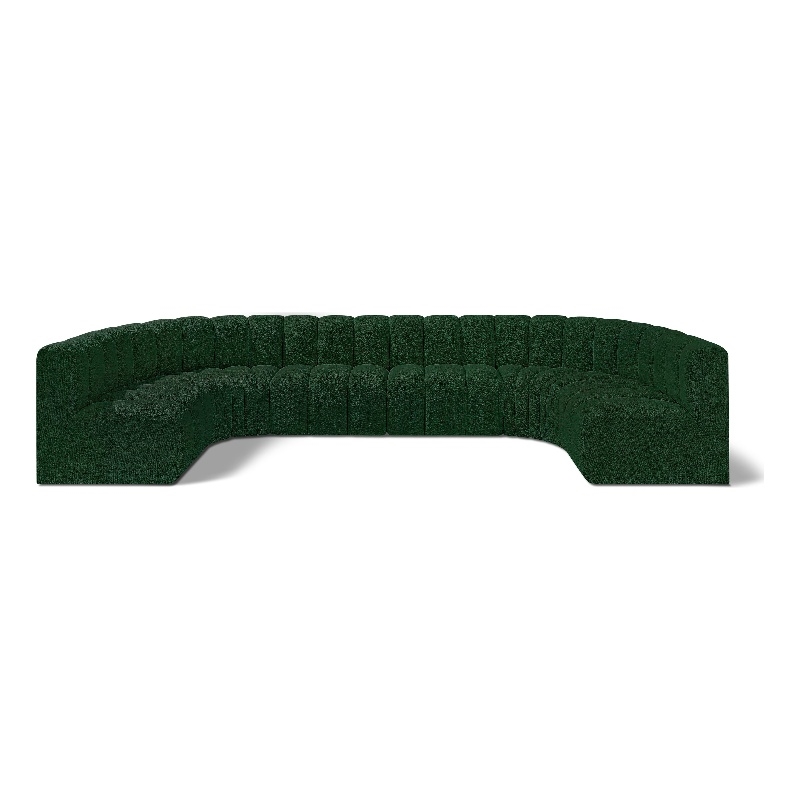 Bowery Hill Contemporary Green Boucle Fabric Modular Sectional