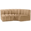 Bowery Hill Contemporary Soft Camel Velvet Modular Sectional