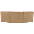 Bowery Hill Contemporary Soft Camel Velvet Modular Sectional