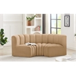 Bowery Hill Contemporary Soft Camel Velvet Modular Sectional