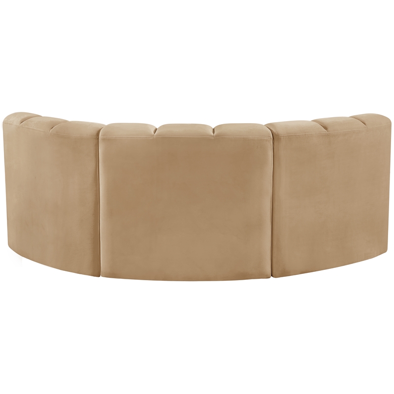 Bowery Hill Contemporary Soft Camel Velvet Modular Sectional