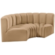 Bowery Hill Contemporary Soft Camel Velvet Modular Sectional