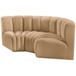 Bowery Hill Contemporary Soft Camel Velvet Modular Sectional