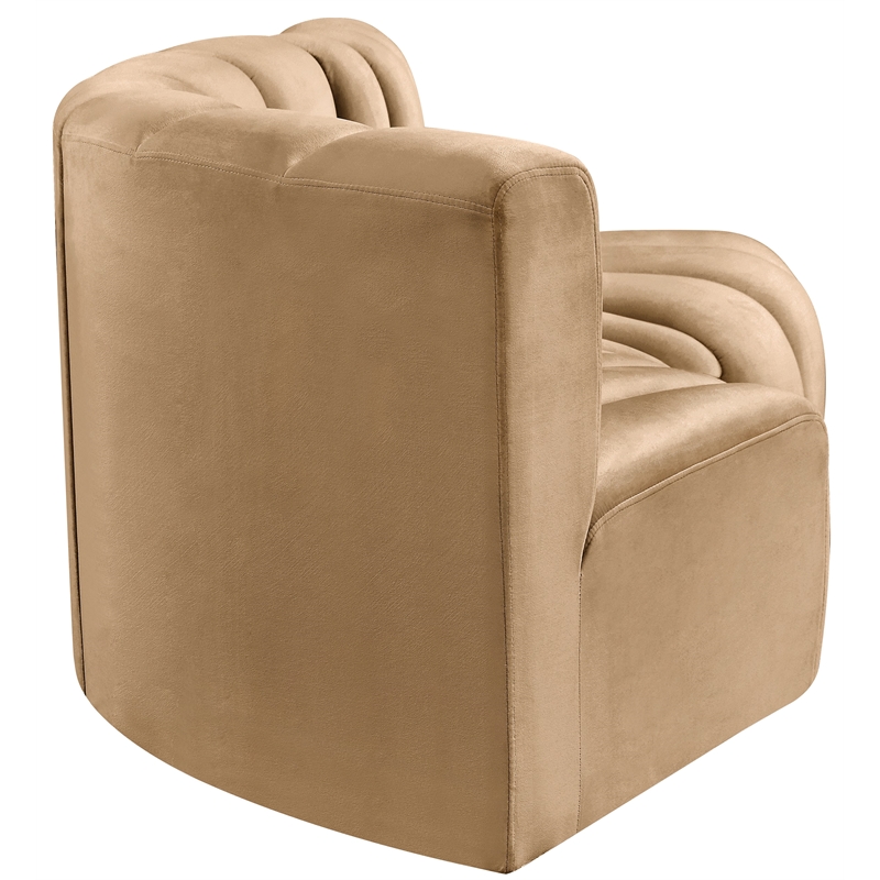 Bowery Hill Contemporary Soft Camel Velvet Modular Sectional