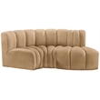 Bowery Hill Contemporary Soft Camel Velvet Modular Sectional