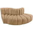 Bowery Hill Contemporary Soft Camel Velvet Modular Sectional