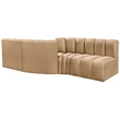 Bowery Hill Contemporary Soft Camel Velvet Modular Sectional