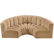 Bowery Hill Contemporary Soft Camel Velvet Modular Sectional