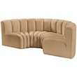 Bowery Hill Contemporary Soft Camel Velvet Modular Sectional