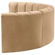 Bowery Hill Contemporary Soft Camel Velvet Modular Sectional