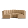 Bowery Hill Contemporary Soft Camel Velvet Modular Sectional