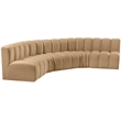 Bowery Hill Contemporary Soft Camel Velvet Modular Sectional