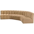 Bowery Hill Contemporary Soft Camel Velvet Modular Sectional